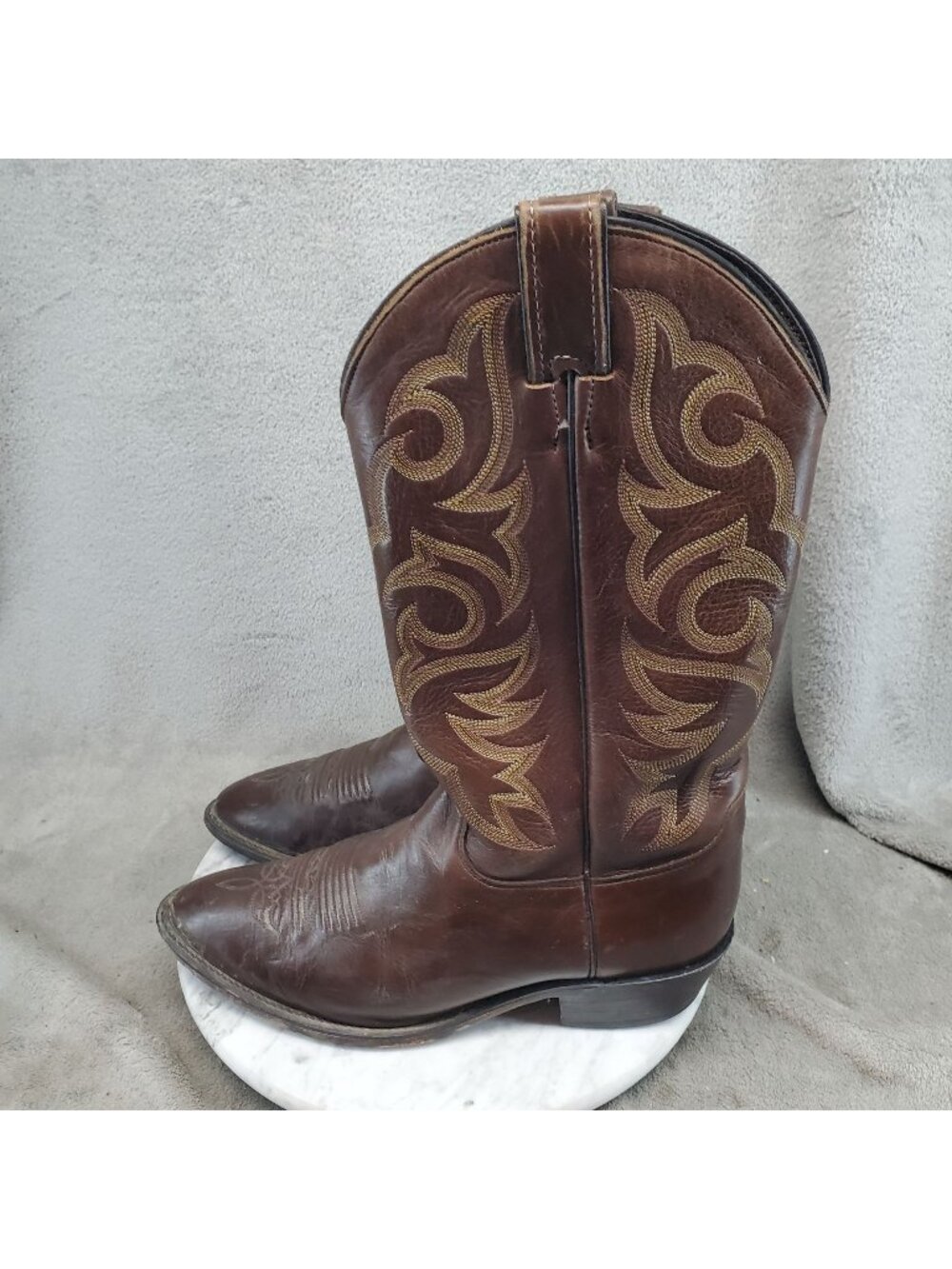 Justin Boots Shoes Mens Size 9 Brown Leather Western Cowboy Boots *Read*
